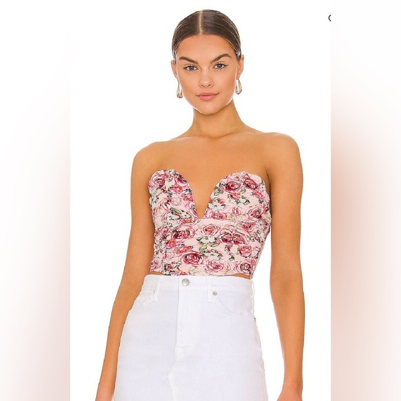 REVOLVE Tops - NWT - Revolve More To Come Sienna Floral Ruched Top in Pink Floral - Siz…